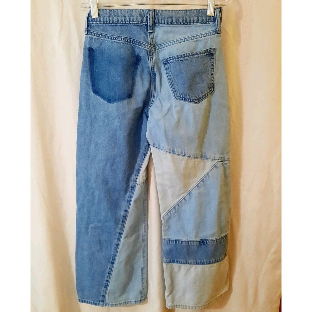 Gap Kids Patchwork Size 10 Low Stride Wide Leg Jeans - Picture 4 of 13